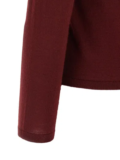 Max Mara Relaxed Fit Burgundy Cashmere Blend Sweater In Red