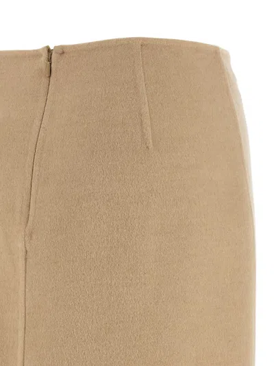 Max Mara Curzio Camel Midi Skirt In Sand