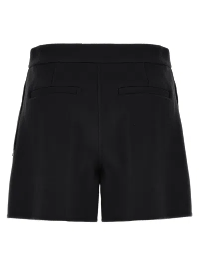 Sportmax Double Pleated Tailored Shorts In Luxurious Wool In Black