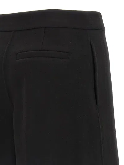 Sportmax Double Pleated Tailored Shorts In Luxurious Wool In Black
