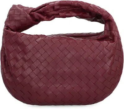 Bottega Veneta Women Jodie Small Leather Handbag With Intrecciato Motif In Burgundy