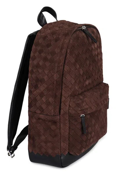 Bottega Veneta Suede Backpack In Brown