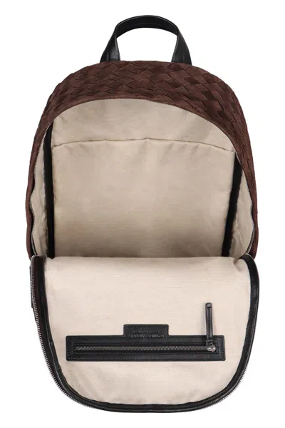 Bottega Veneta Suede Backpack In Brown
