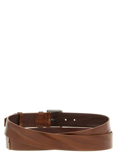 Max Mara Long Adjustable Belt Metal Buckle In Brown