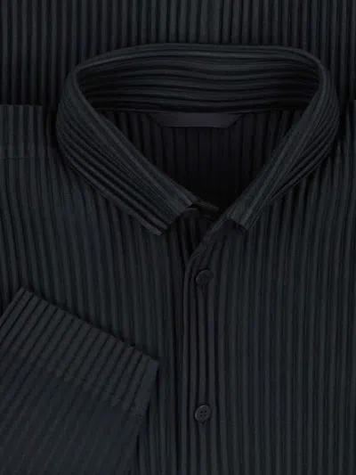 Issey Miyake Pleated Shirt In Black