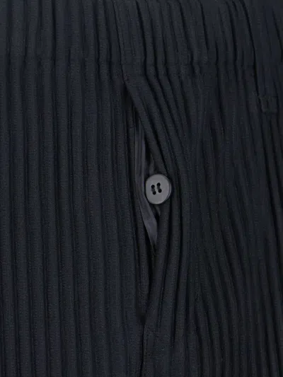 Issey Miyake Homme Plissé  Trousers In Black