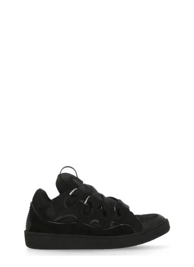 Lanvin Curb Suede Sneakers Black Color In Black