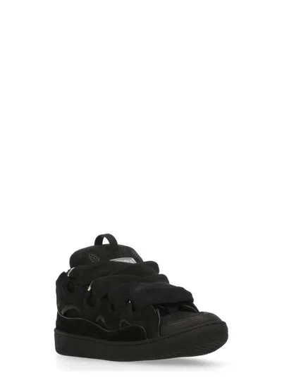 Lanvin Curb Suede Sneakers Black Color In Black