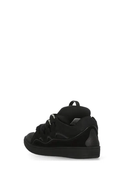 Lanvin Curb Suede Sneakers Black Color In Black