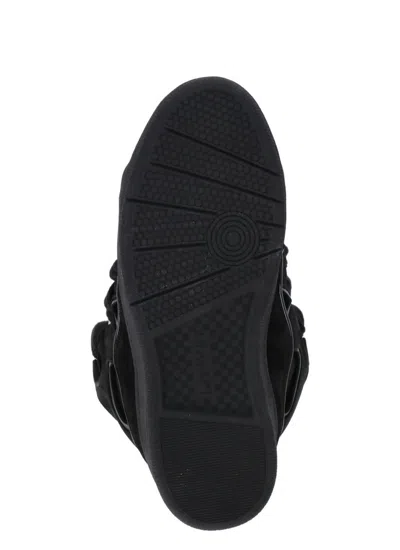 Lanvin Curb Suede Sneakers Black Color In Black