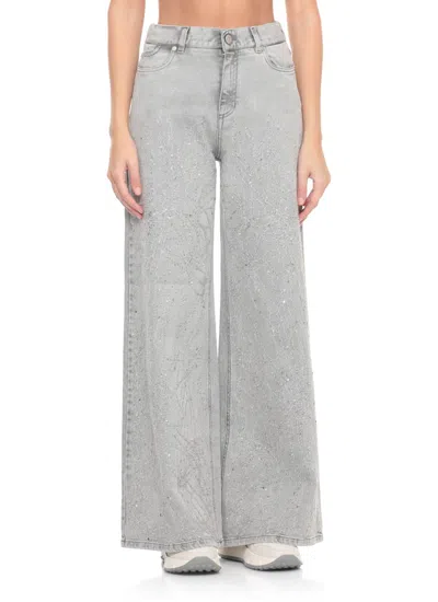 Panicale Paillettes-detail Jeans In Gray