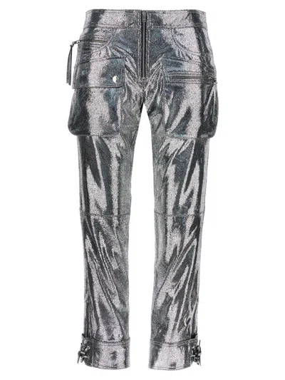 Isabel Marant Trousers Featuring Adjustable Straps And Metallic Finish In Metallic