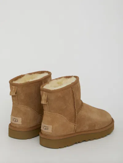 Ugg Mini Classic Ii Beige Pull-on Boots In Suede Woman In Neutral