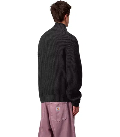 Carhartt Detroit Half Zip Acrylic Blend Sweater In Black