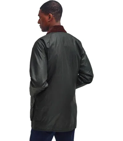 Barbour Archive Beaufort Waxed Olive Green Jacket In Green