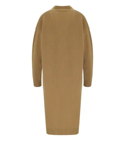 Weekend Max Mara Godezia Camel Long Cardigan In Green