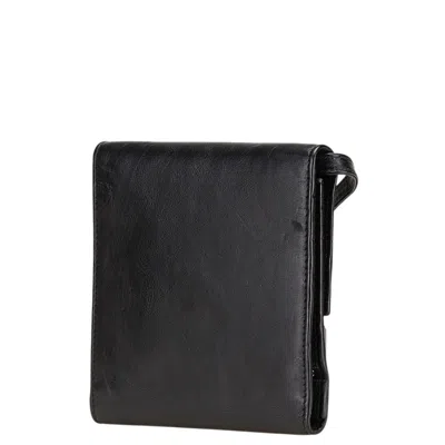 Pre-owned Balenciaga Black Leather Wallet (tri-fold) ()
