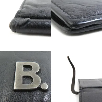Pre-owned Balenciaga Black Leather Long Bill Wallet (bi-fold) ()