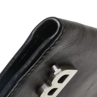 Pre-owned Balenciaga Black Leather Wallet (tri-fold) ()