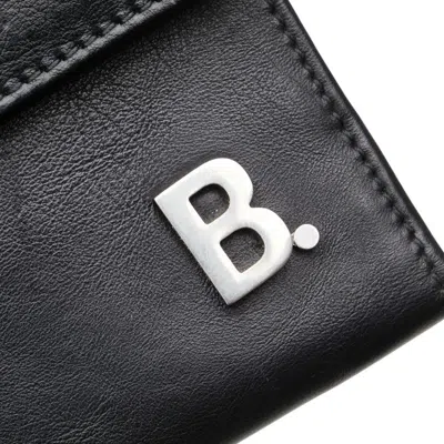 Pre-owned Balenciaga Black Leather Wallet (tri-fold) ()