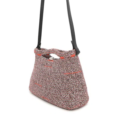 Pre-owned Balenciaga Black Orange White Canvas Leather Pouch Shoulder Bag ()