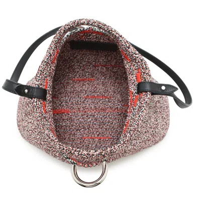 Pre-owned Balenciaga Black Orange White Canvas Leather Pouch Shoulder Bag ()