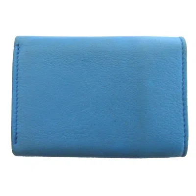 Pre-owned Balenciaga Blue Leather Wallet (tri-fold) ()