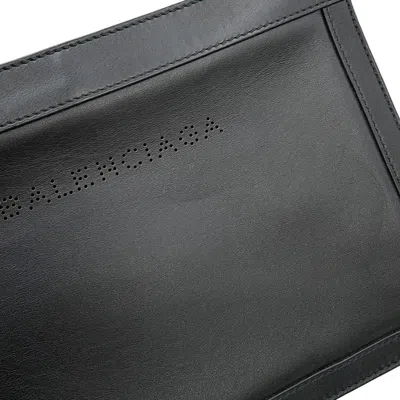 Pre-owned Balenciaga Navy Pochette Black Leather Pochette Shoulder Bag ()