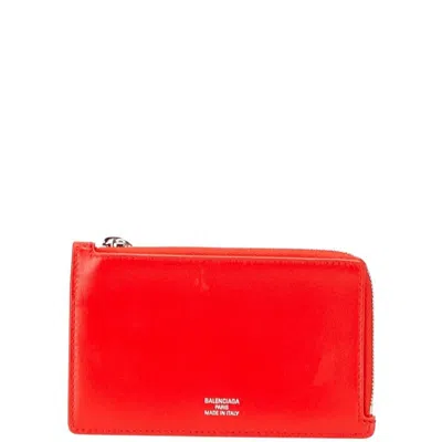 Pre-owned Balenciaga Red Color Leather Coin Purse/coin Case ()