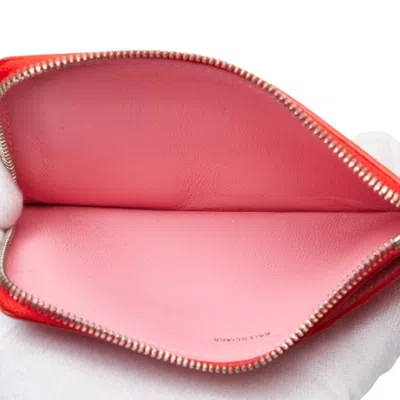 Pre-owned Balenciaga Red Color Leather Coin Purse/coin Case ()