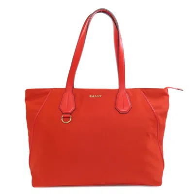 Pre-owned Bally Red Color Nylon Tote Bag ()