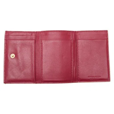 Pre-owned Bottega Veneta Beige Pink Leather Wallet (tri-fold) () In Multi