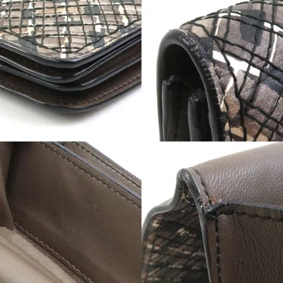 Pre-owned Bottega Veneta Black Brown Leather Clutch Bag () In Multi