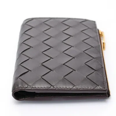 Pre-owned Bottega Veneta Brown Intrecciato Middle Wallet (bi-fold) ()