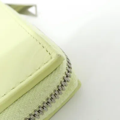 Pre-owned Bottega Veneta Green Light Green Yellow Leather Long Wallet (bi-fold) ()
