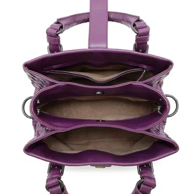 Pre-owned Bottega Veneta Intrecciato Purple Intrecciato Handbag Shoulder Bag ()