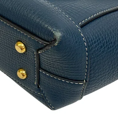 Pre-owned Bottega Veneta Navy Leather Shoulder Bag () In Blue