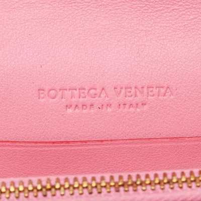 Pre-owned Bottega Veneta Pink Red Color Leather Wallet (bi-fold) () In Multi