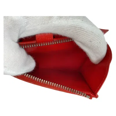 Pre-owned Bottega Veneta Red Color Leather Wallet (bi-fold) ()