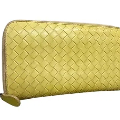 Pre-owned Bottega Veneta Yellow Leather Coin Purse/coin Case ()