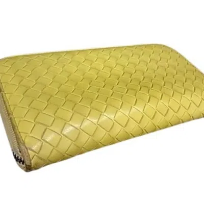Pre-owned Bottega Veneta Yellow Leather Coin Purse/coin Case ()