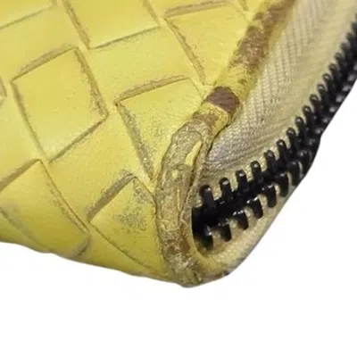Pre-owned Bottega Veneta Yellow Leather Coin Purse/coin Case ()