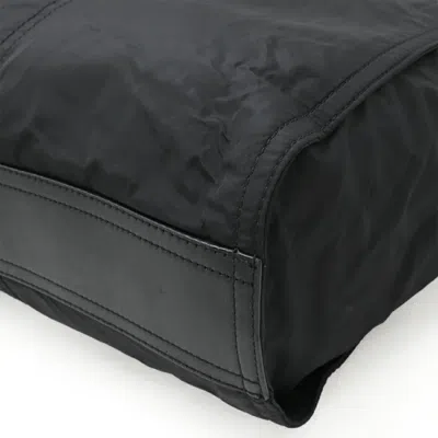 Pre-owned Burberry Beige Black Nylon Leather Shoulder Bag Tote Bag () In Multi