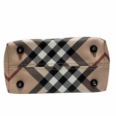 Pre-owned Burberry Black Ivory Pvc Leather Tote Bag () In Multi