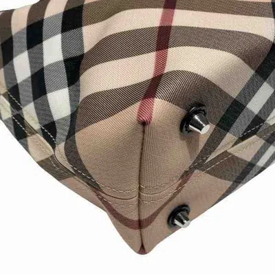 Pre-owned Burberry Black Ivory Pvc Leather Tote Bag () In Multi