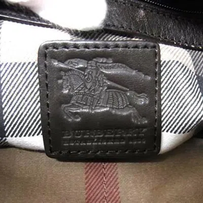 Pre-owned Burberry Brown Green Nylon Leather Shoulder Bag () In Multi