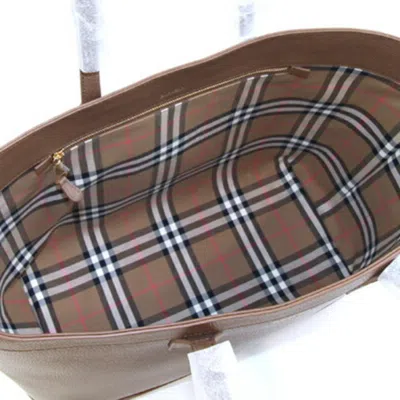 Pre-owned Burberry Brown Leather Tote Bag ()