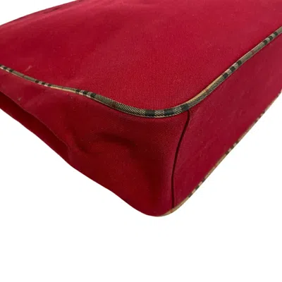 Pre-owned Burberry Red Color Canvas Tote Bag ()