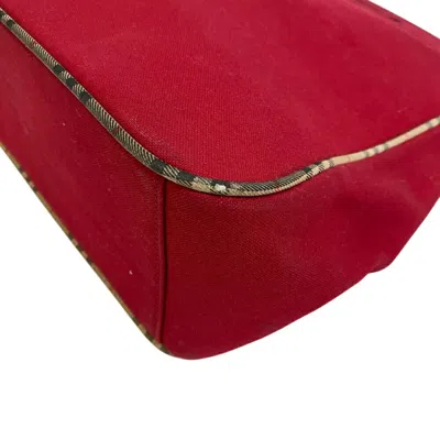 Pre-owned Burberry Red Color Canvas Tote Bag ()