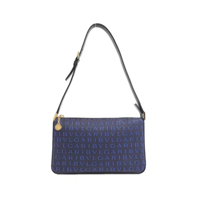 Pre-owned Bvlgari Black Blue Canvas Shoulder Bag () In Multi